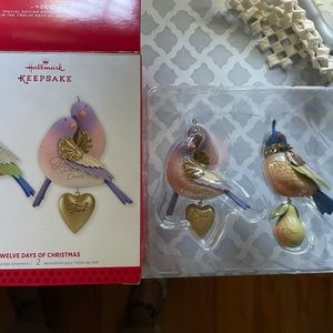 2013 hallmark 12 days Christmas ornaments 1 & 2 partridge pear tree & turtledove